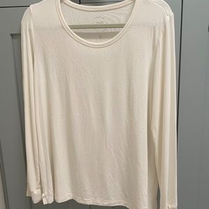 Cozy Earth rib-knit bamboo long sleeve lounge top size S in ivory